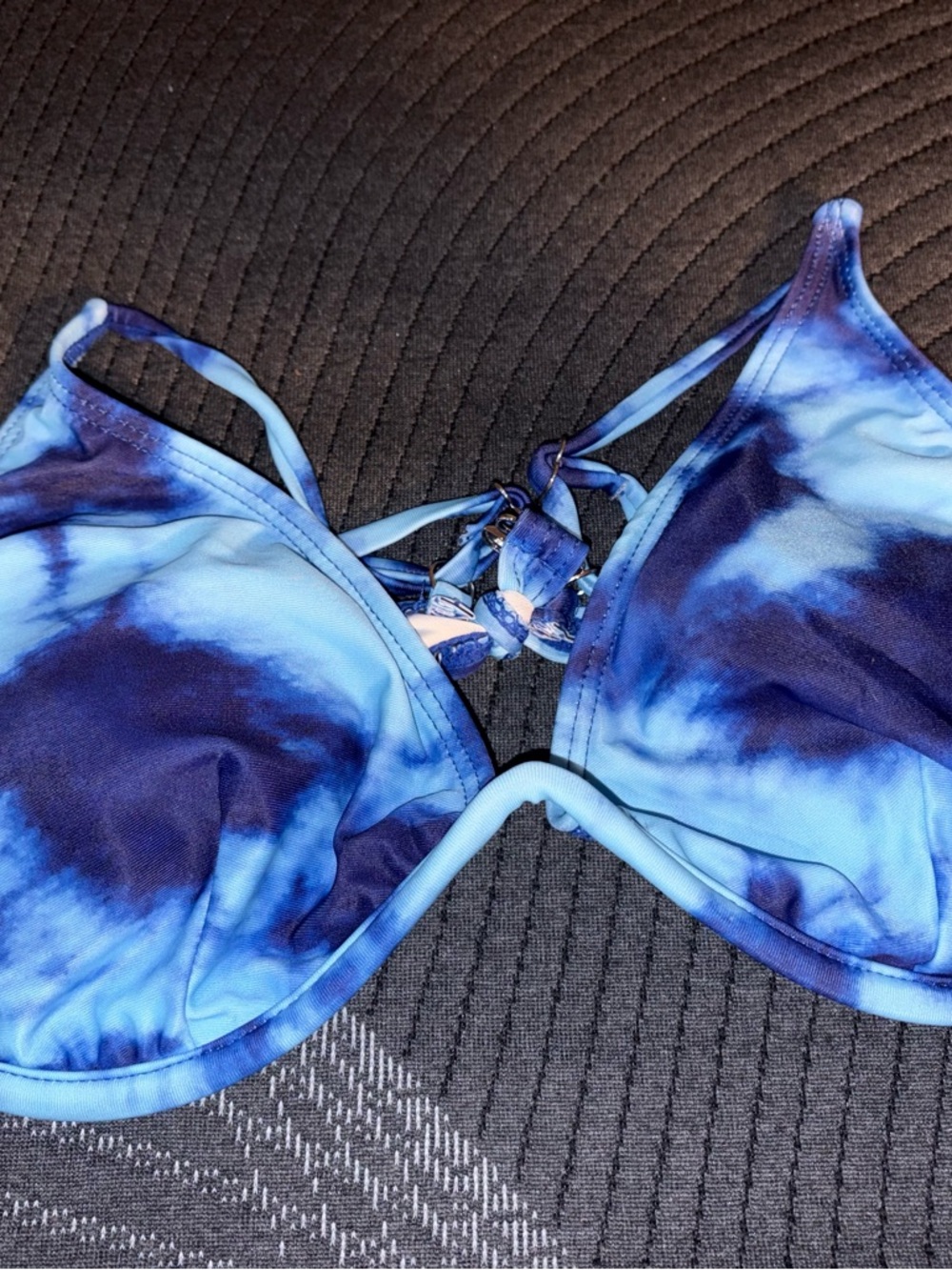 Women’s Blue Tie-Dye Bikini Top